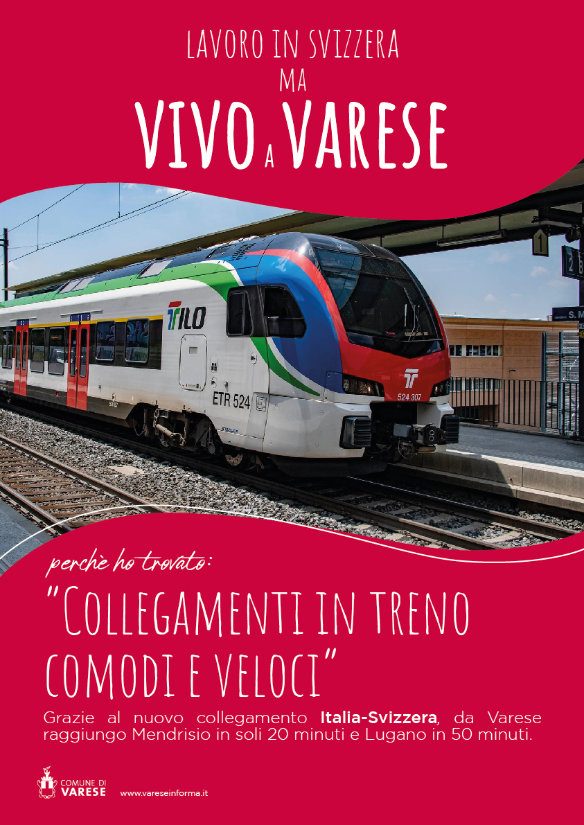 Il manifesto pubblicitario per attirare lavoratori frontalieri a Varese.