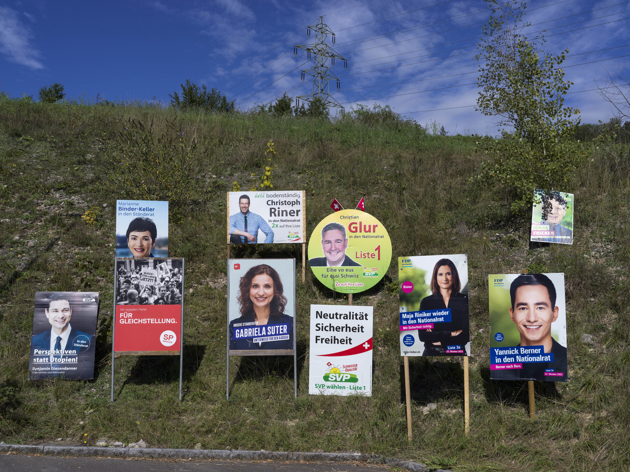 Cartelloni pubblicitari per le elezioni federali.