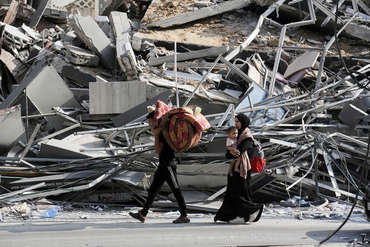 Rubble in Gaza