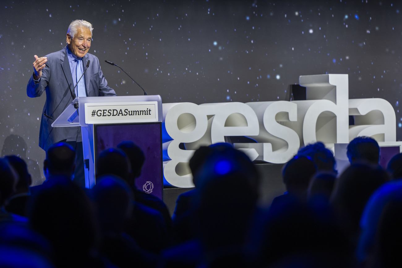 Peter Brabeck, président du Gesda, lors de l ouverture le 11 octobre du troisième sommet de la fondation à Genève.