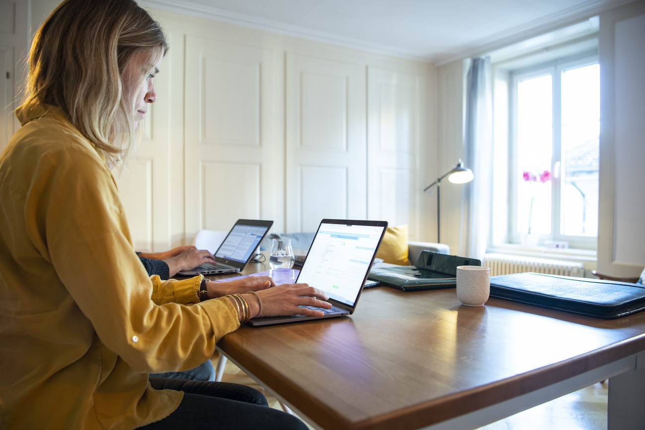 woman working from home