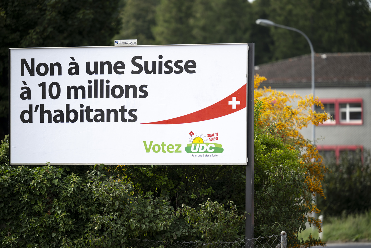 Swiss peoples party campaign poster