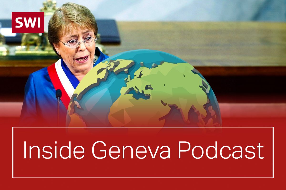 Picture of Michelle Bachelet over Inside Geneva logo