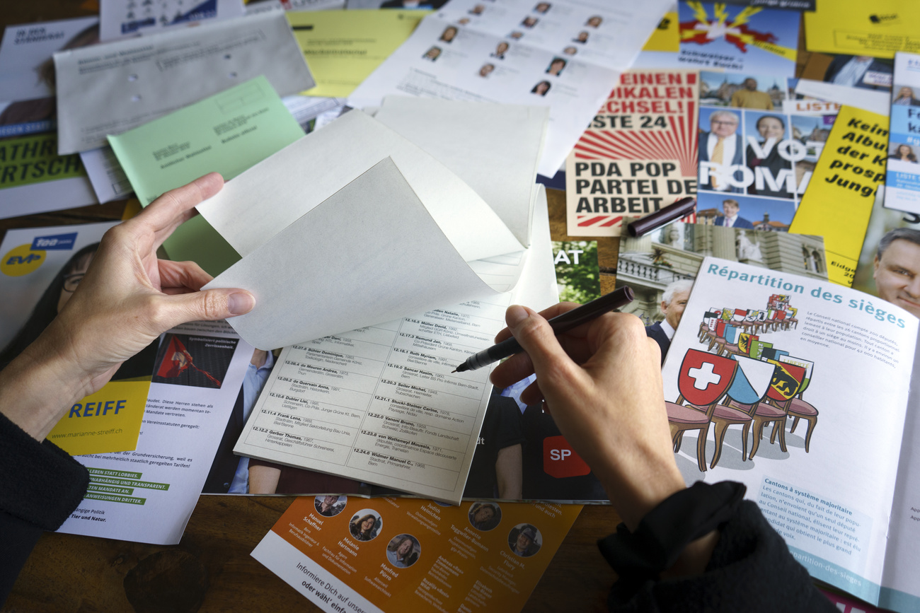 Wahlmaterial auf einem Tisch