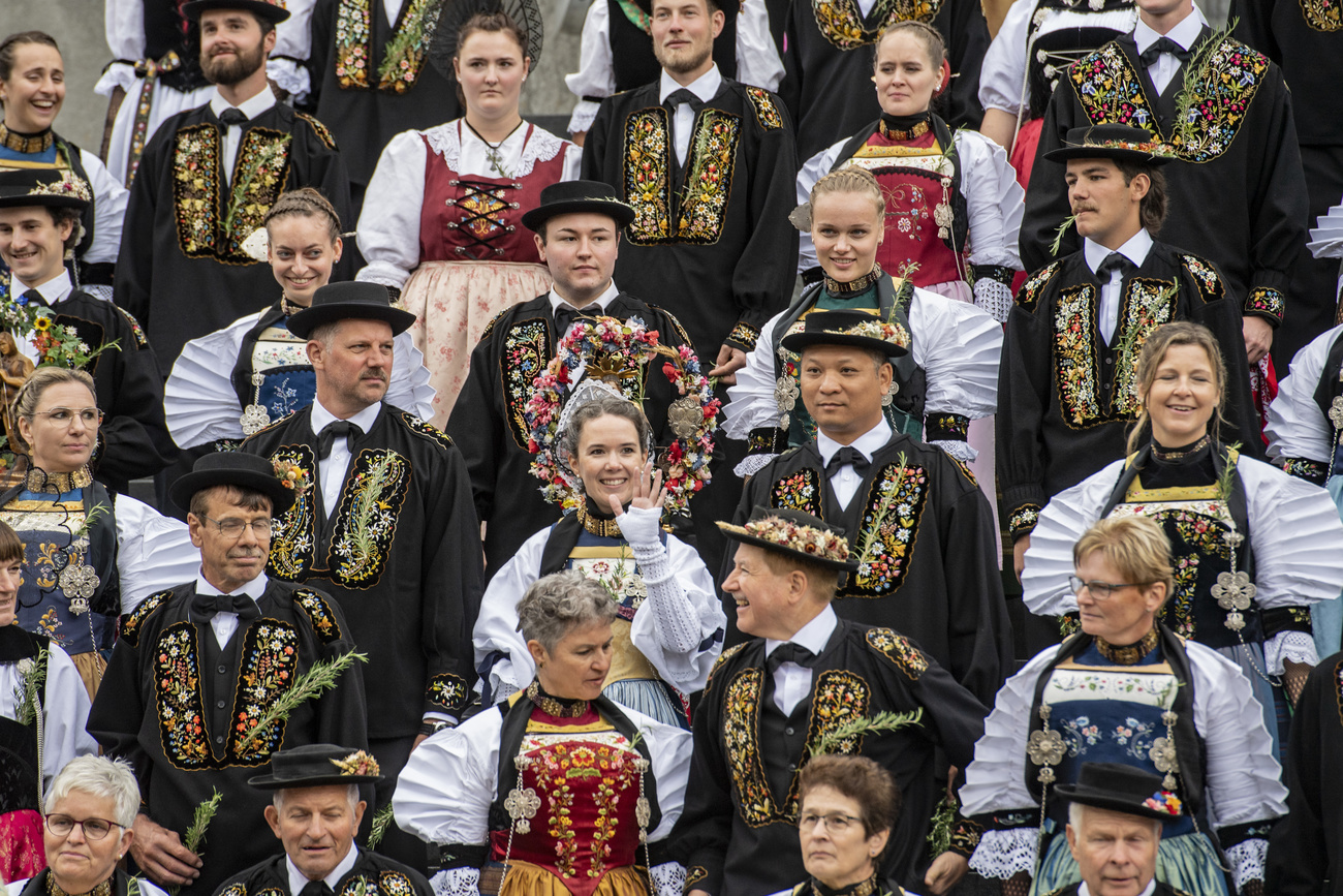Swiss in traditional dress