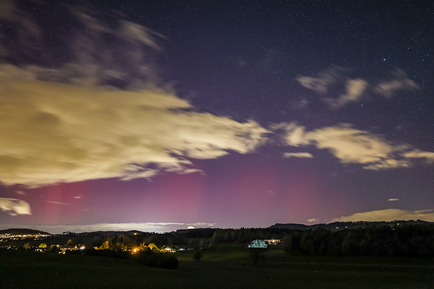 northern lights in Switzerland