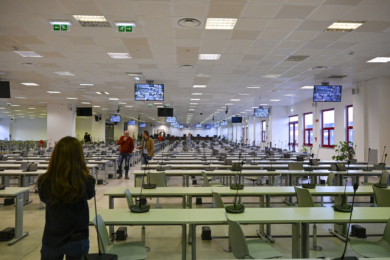 L aula bunker dove è stata letta la sentenza.
