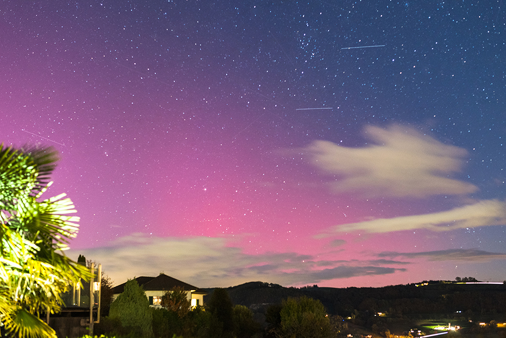 Northern lights over Switzerland.