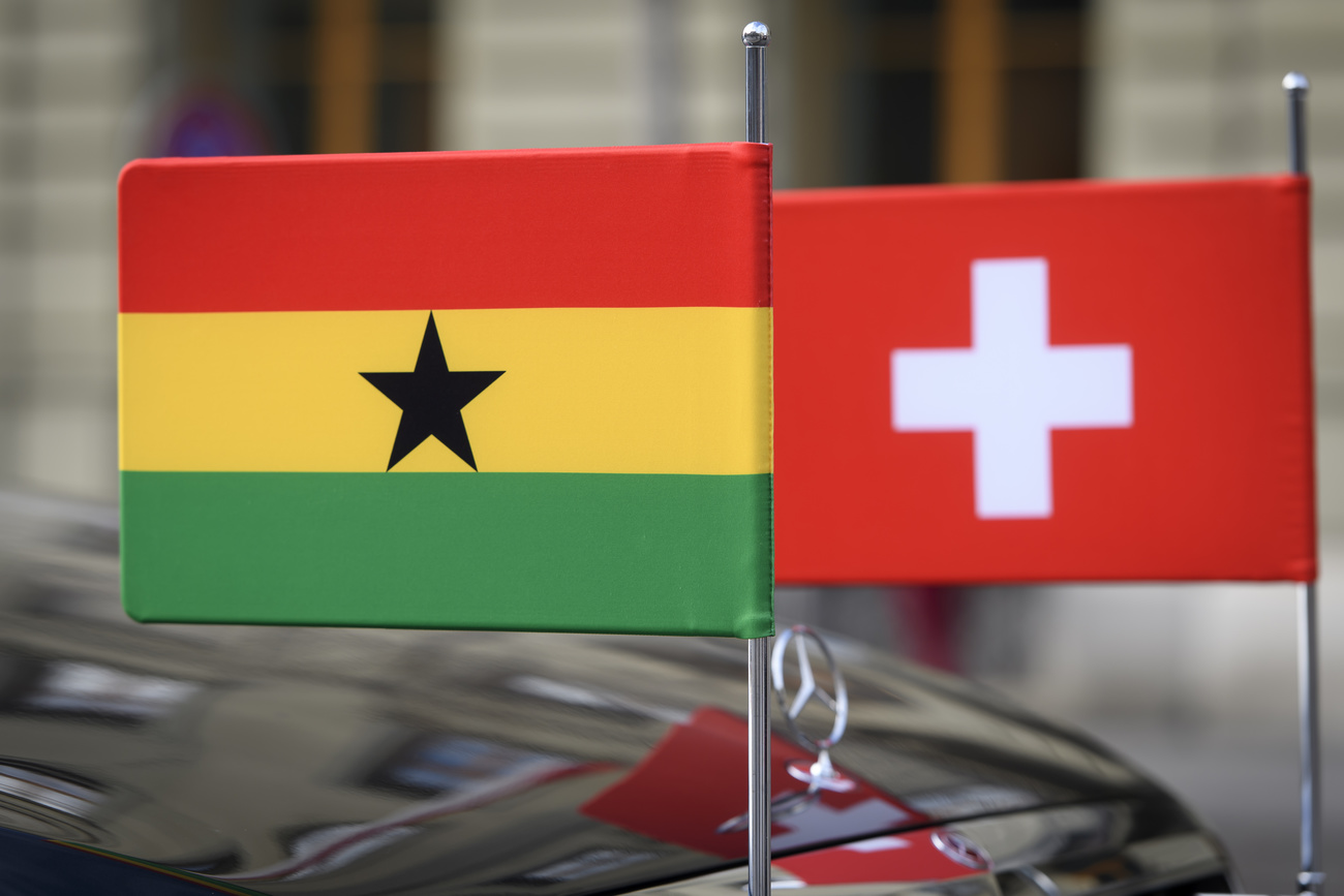 Swiss and Ghanaian flags