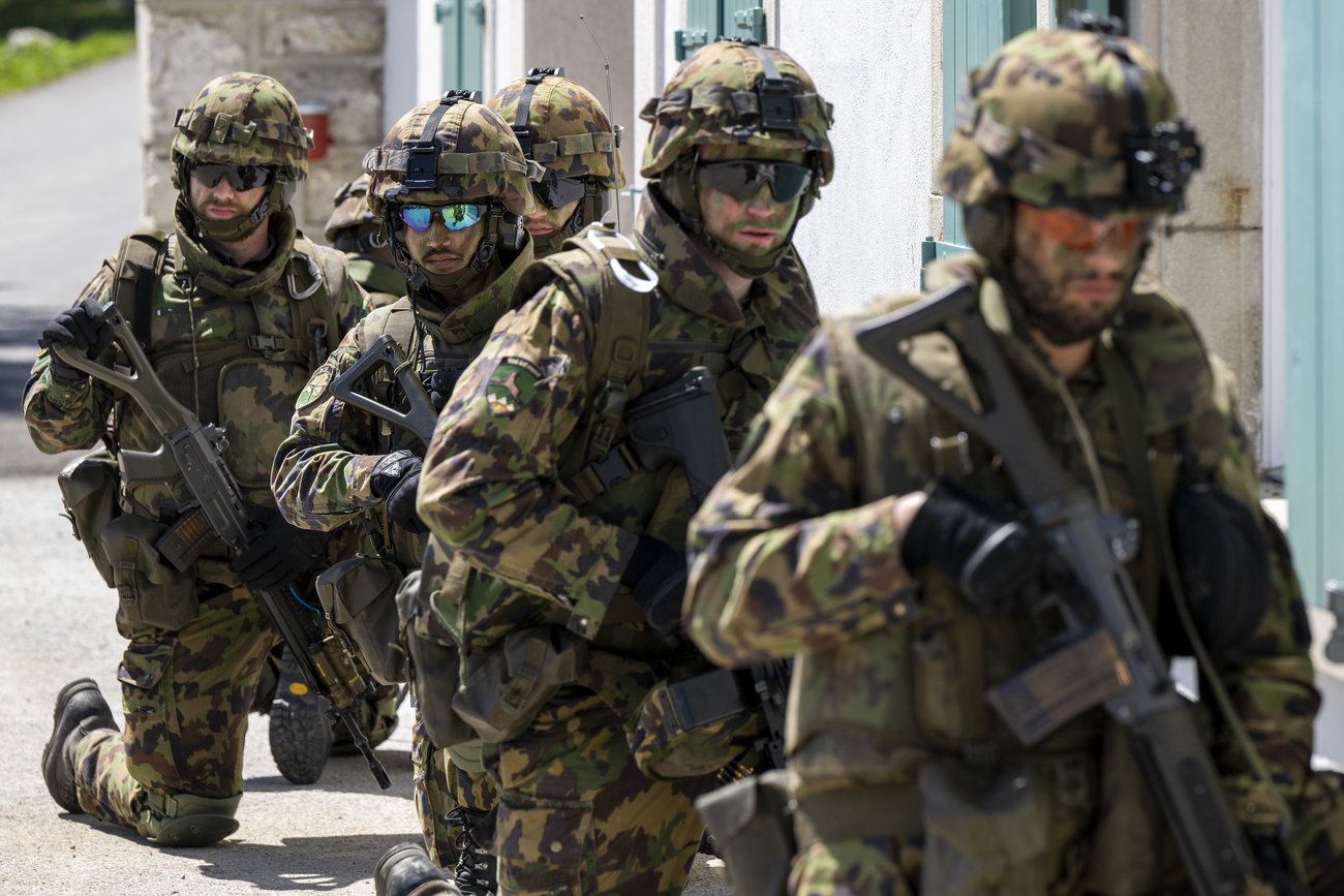 Swiss army during training exercise.