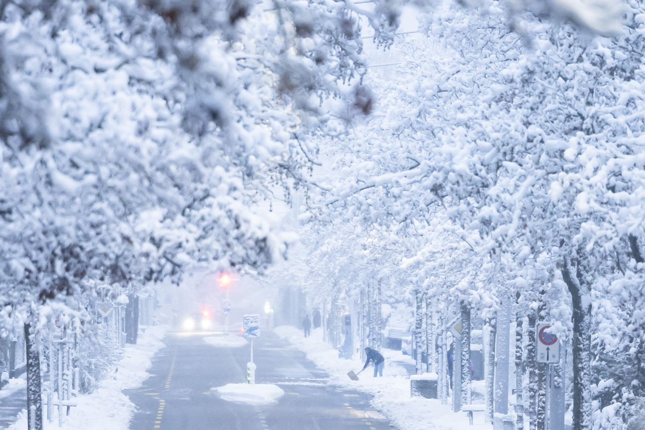 Picture of a road covered in snow