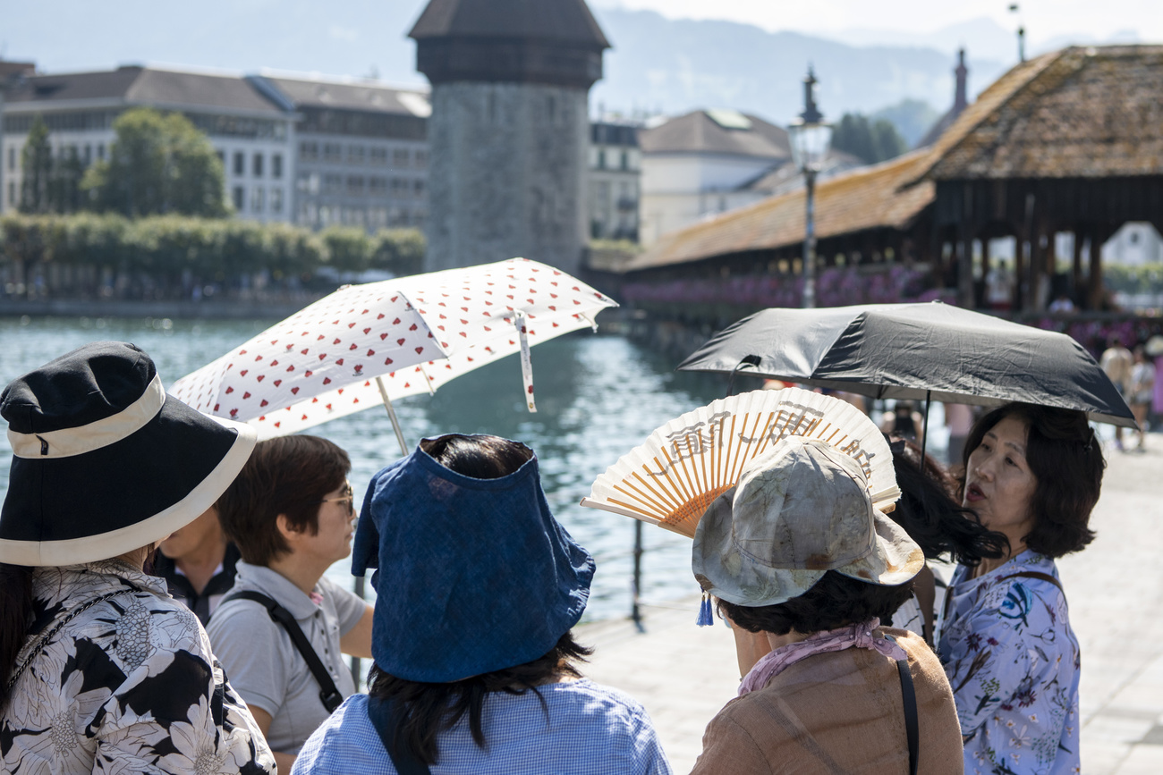 Holidaymakers in Lucerne.