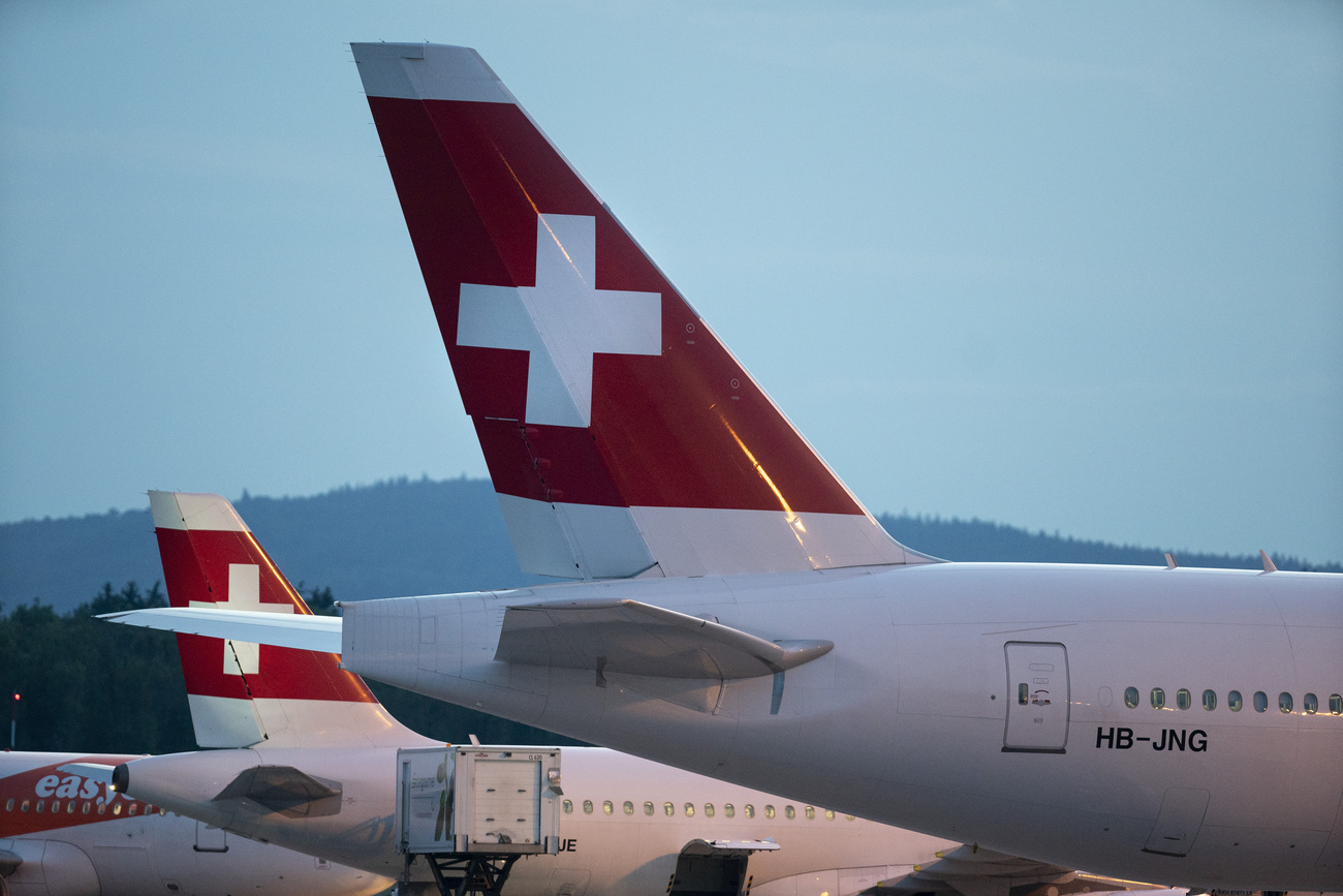 SWISS planes in Zurich.