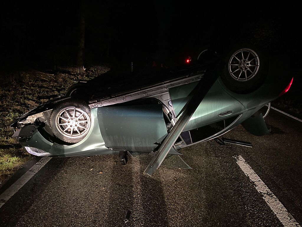 Autolenkerin muss Wildtier ausweichen und landet auf dem Dach - SWI ...