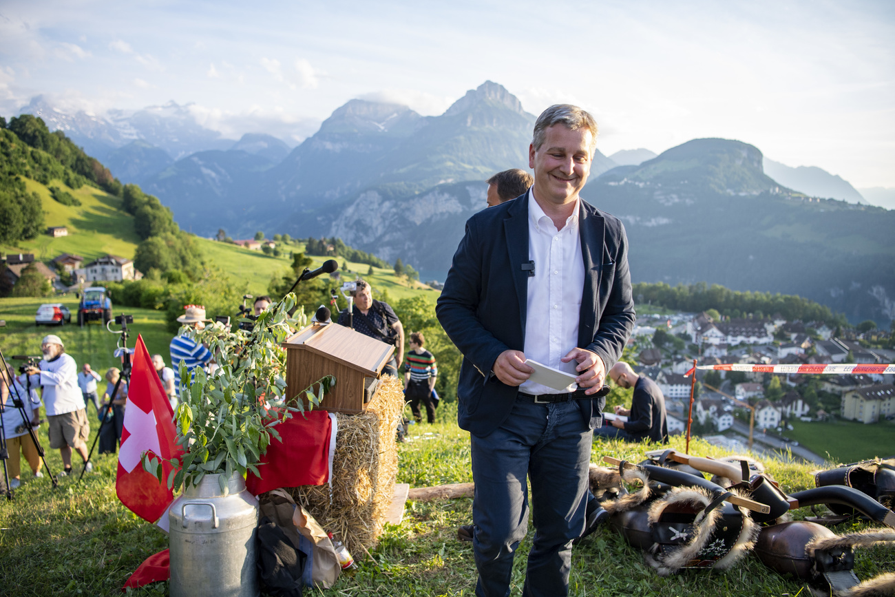 Marco Chiesa bei einer Rede