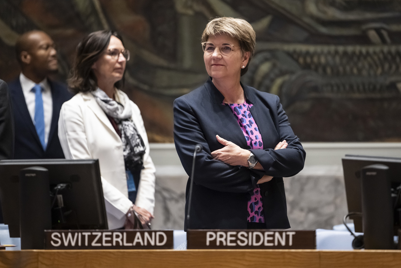 فيولا أمهيرد في مقرّ مجلس الأمن الدولي في عام 2023.