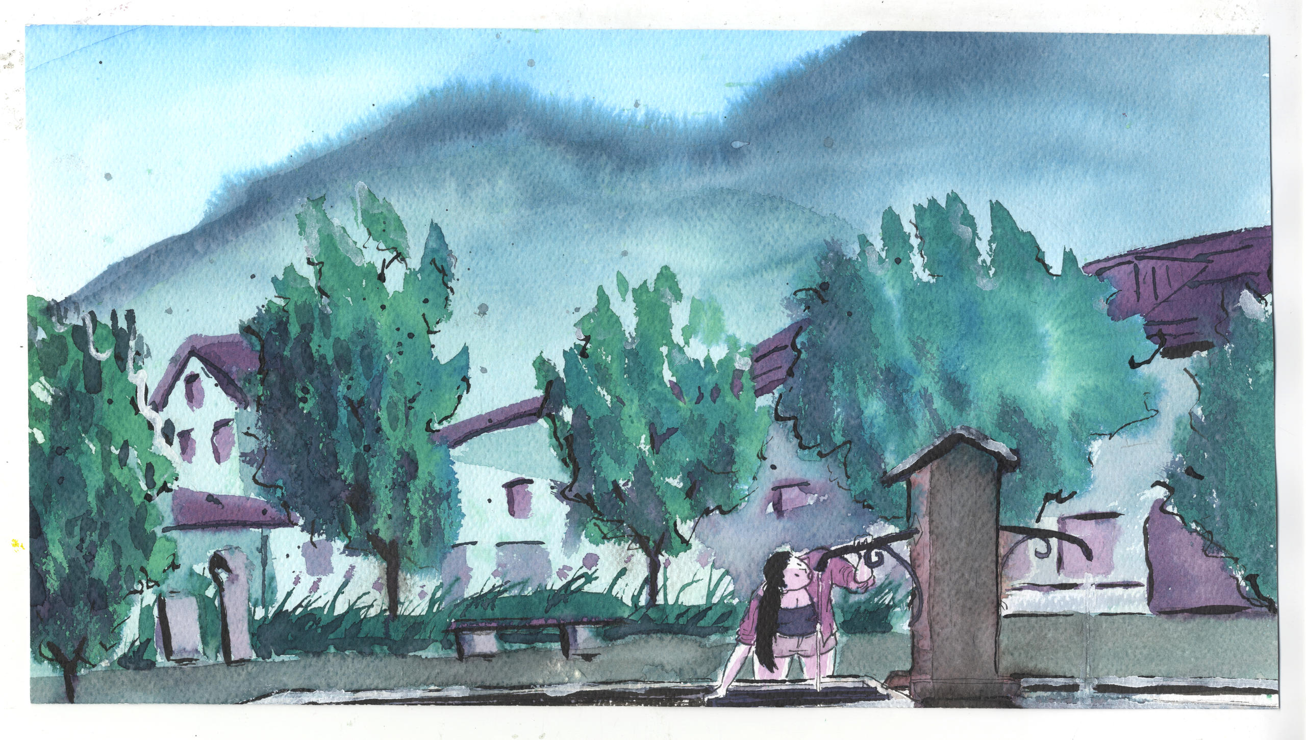 冰凉的山泉，甘甜可口，给炎炎夏日带来一丝清爽。