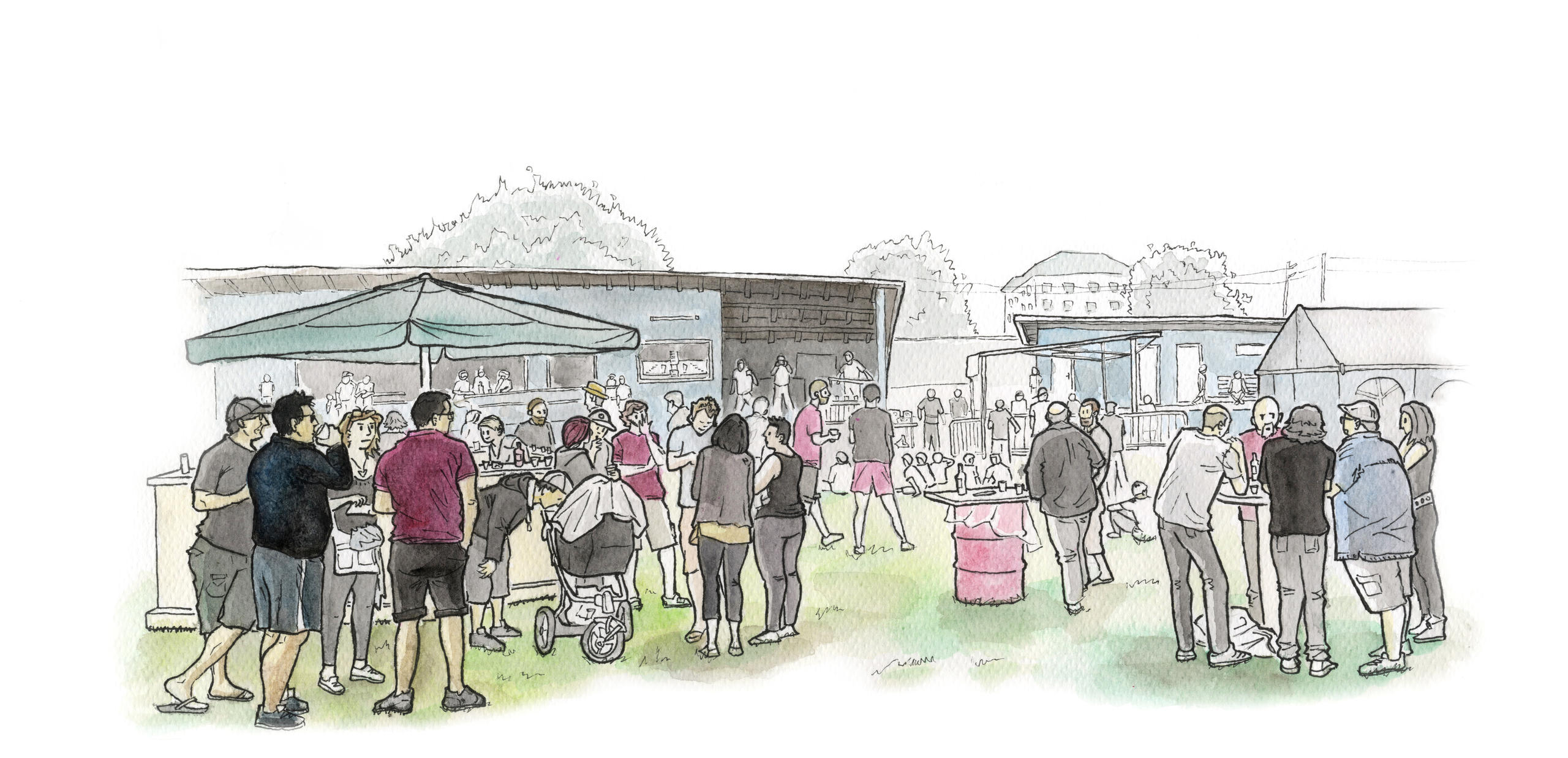 小镇上的大派对，工作之余放松的最佳选择。聊天中，强烈感受到了大家的对我热情和友好。而现如今，我们定居在瑞士，体贴的爱人、温暖的家人、热情的朋友，是我生活在异国他乡最珍贵的礼物。