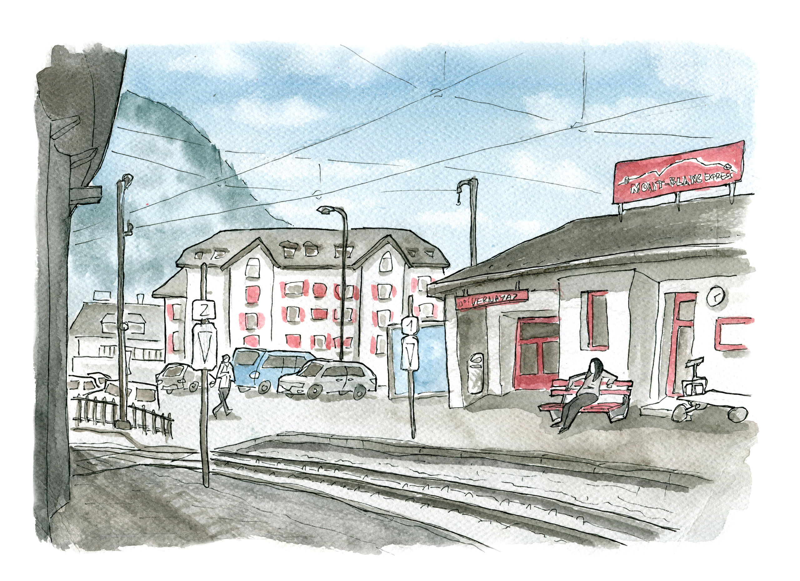 Vernayaz MC，路过镇上的小火车站，可爱的小火车连接着瑞士和法国。