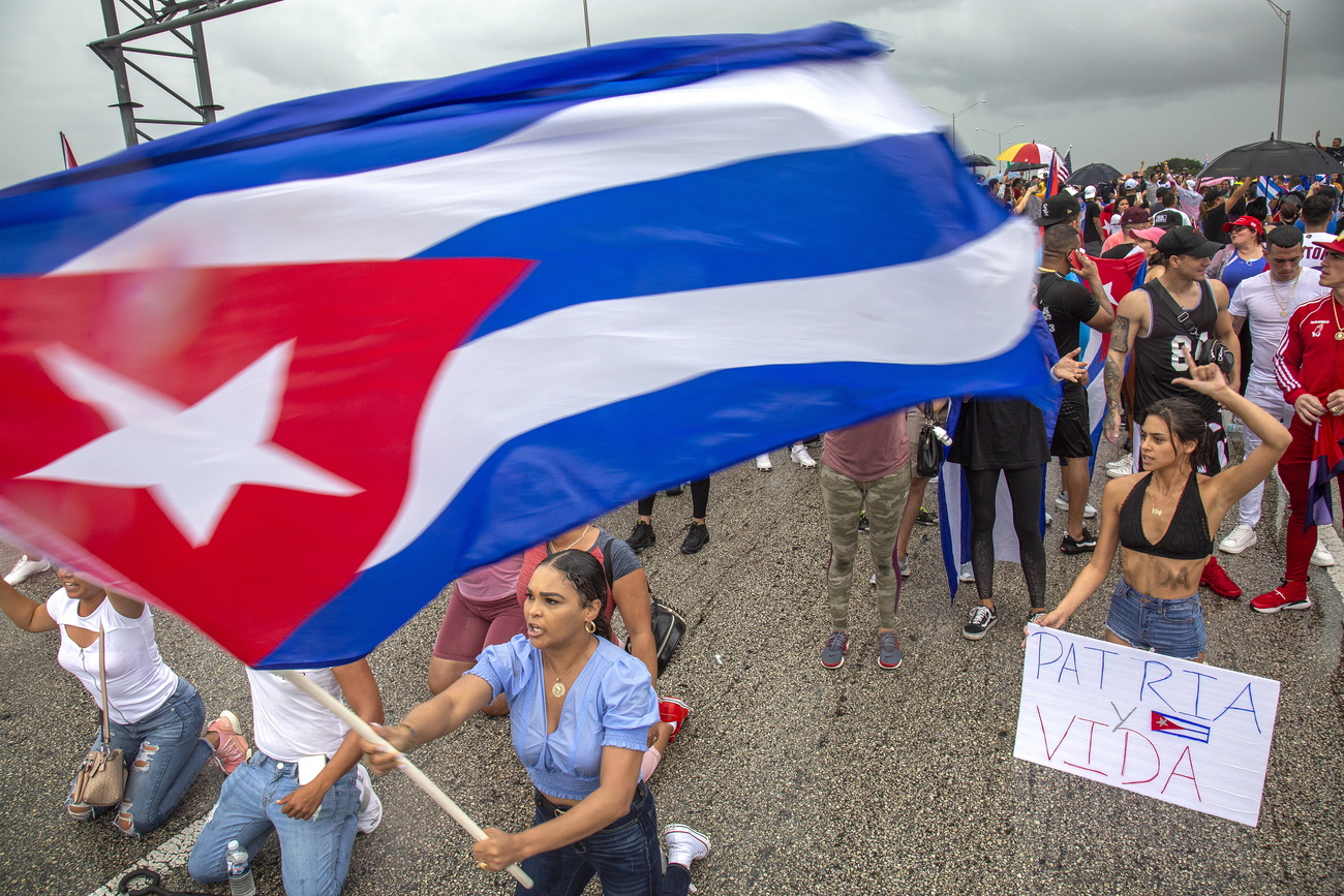 des manifestants à Cuba