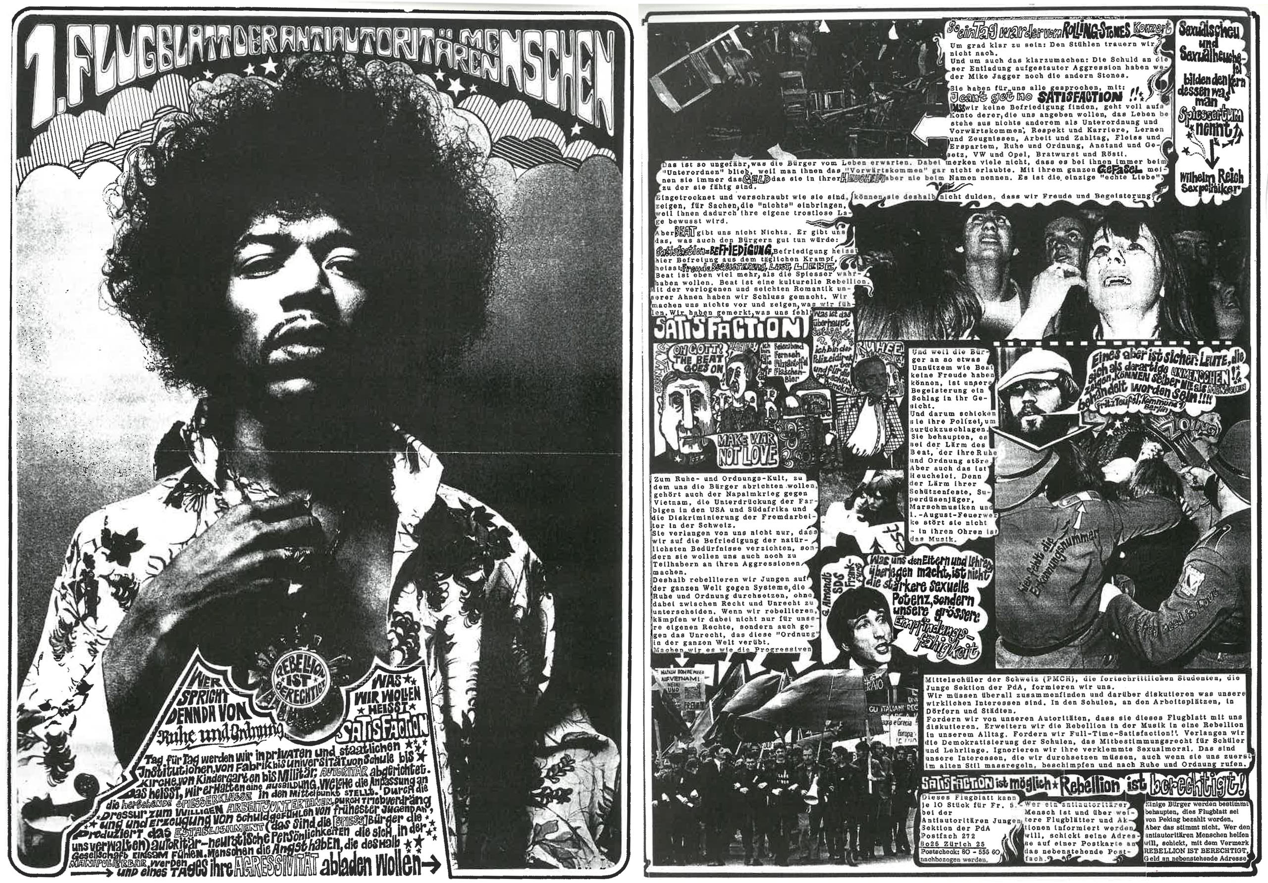 Póster con el retrato de Jimi Hendrix