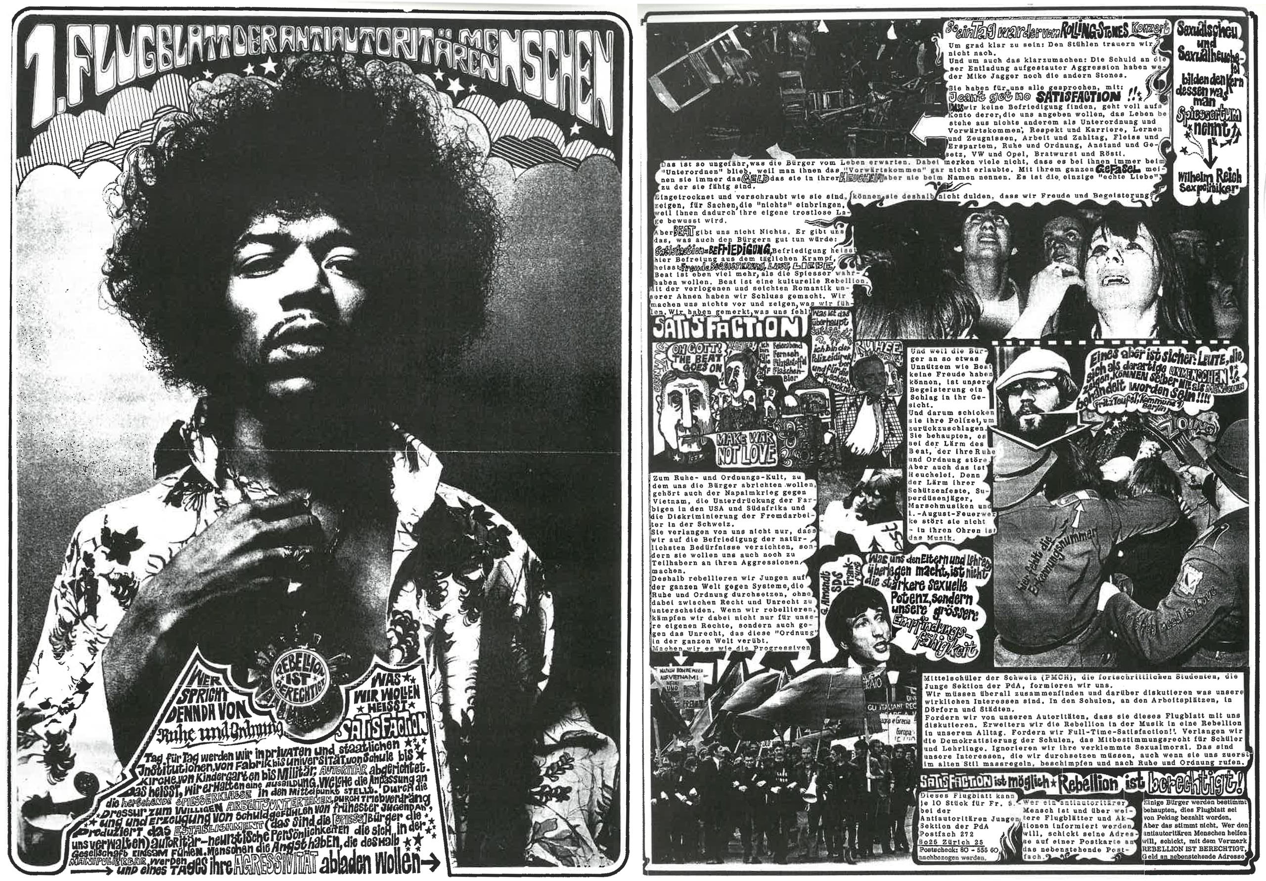 giornale degli anni sessanta con l immagine di jimmy hendrix