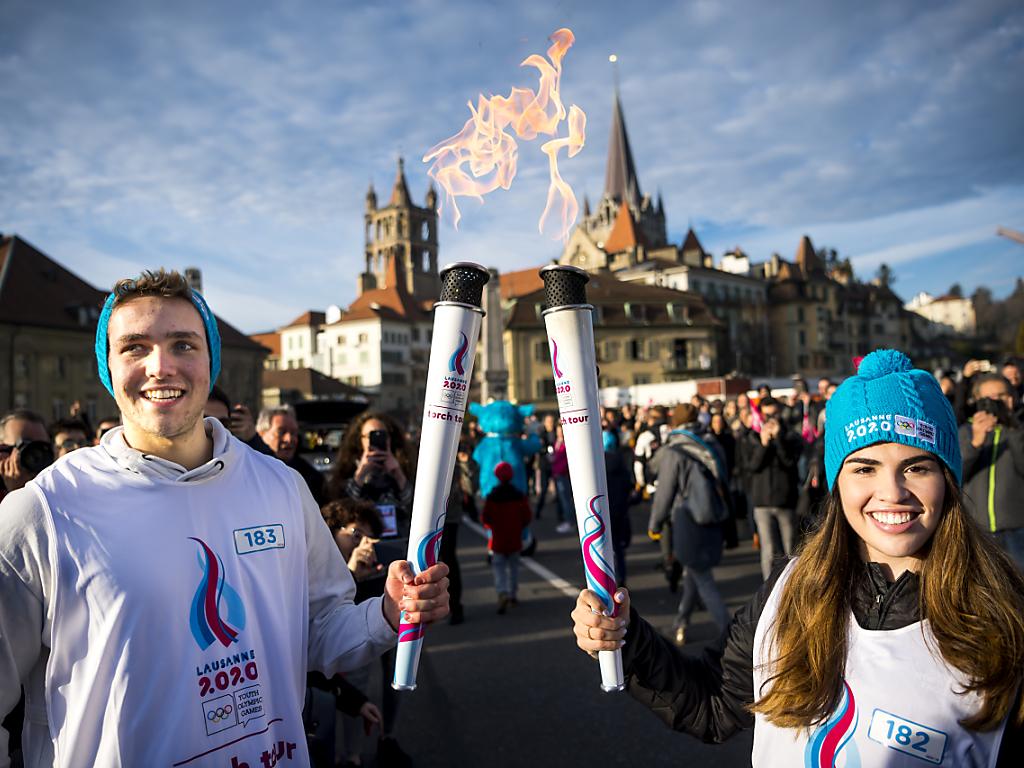 Flamme olympique à Lausanne