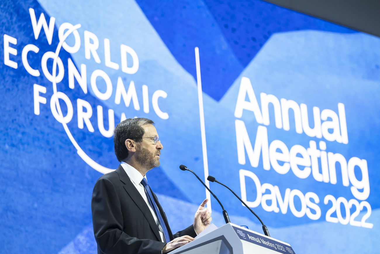 Isaac Herzog, presidente del Estado de Israel hablando en el WEF