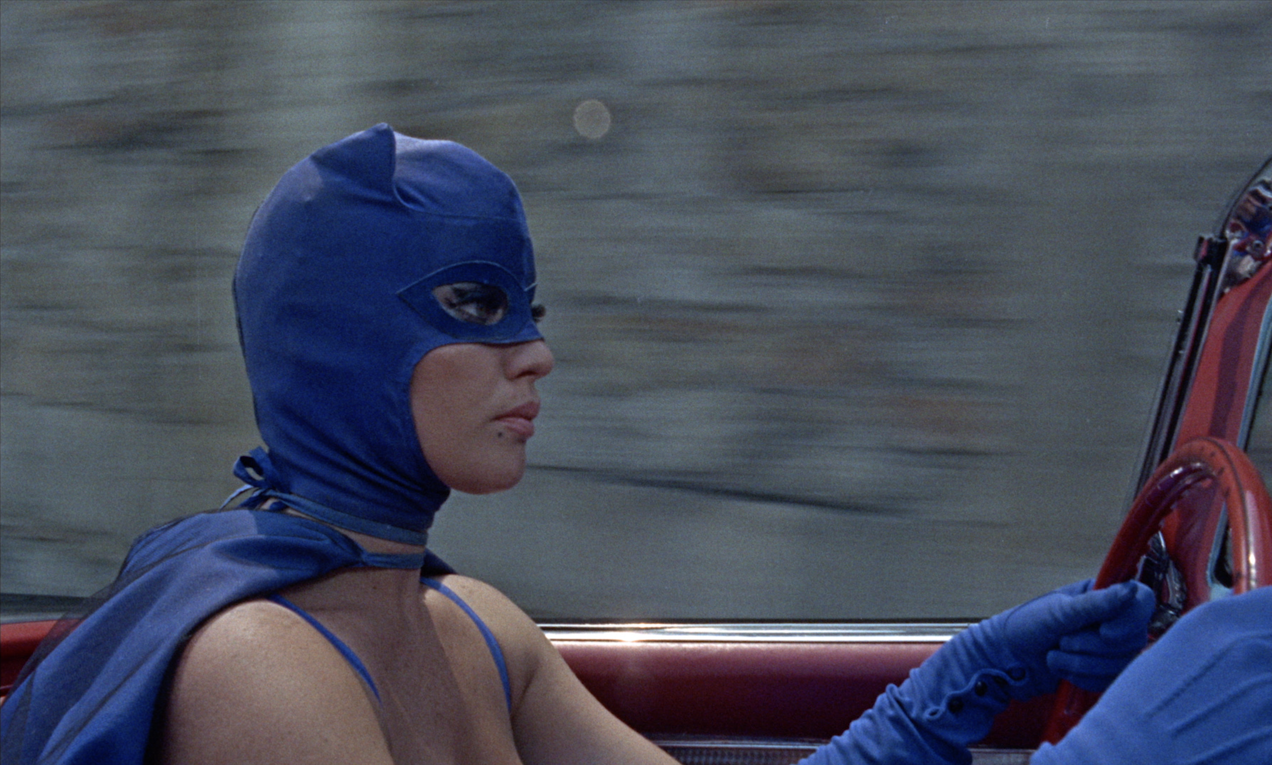 Woman dressed as bat woman in the Mexican film La Mujer Murciélago