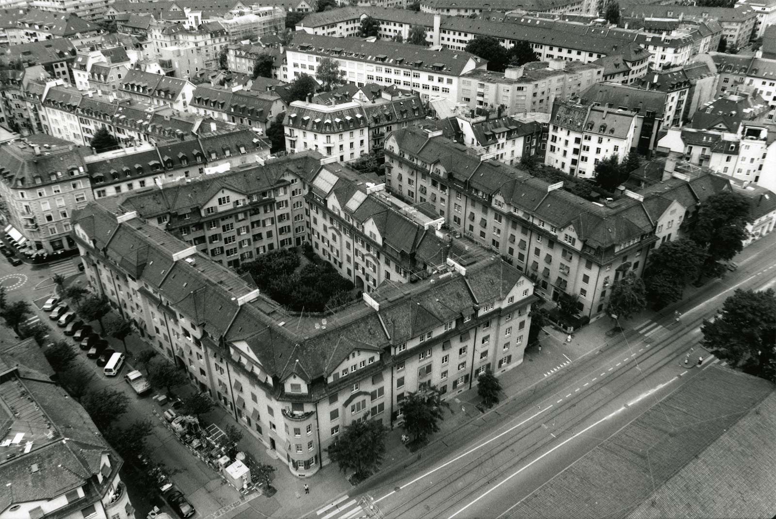 aerial view of apartments in zurich