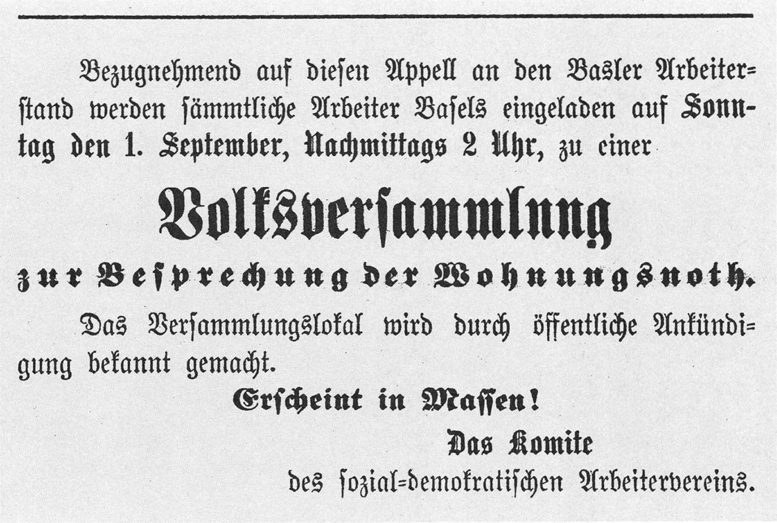 إعلان في إحدى الصحف مكتوب باللغة الألمانية القوطية