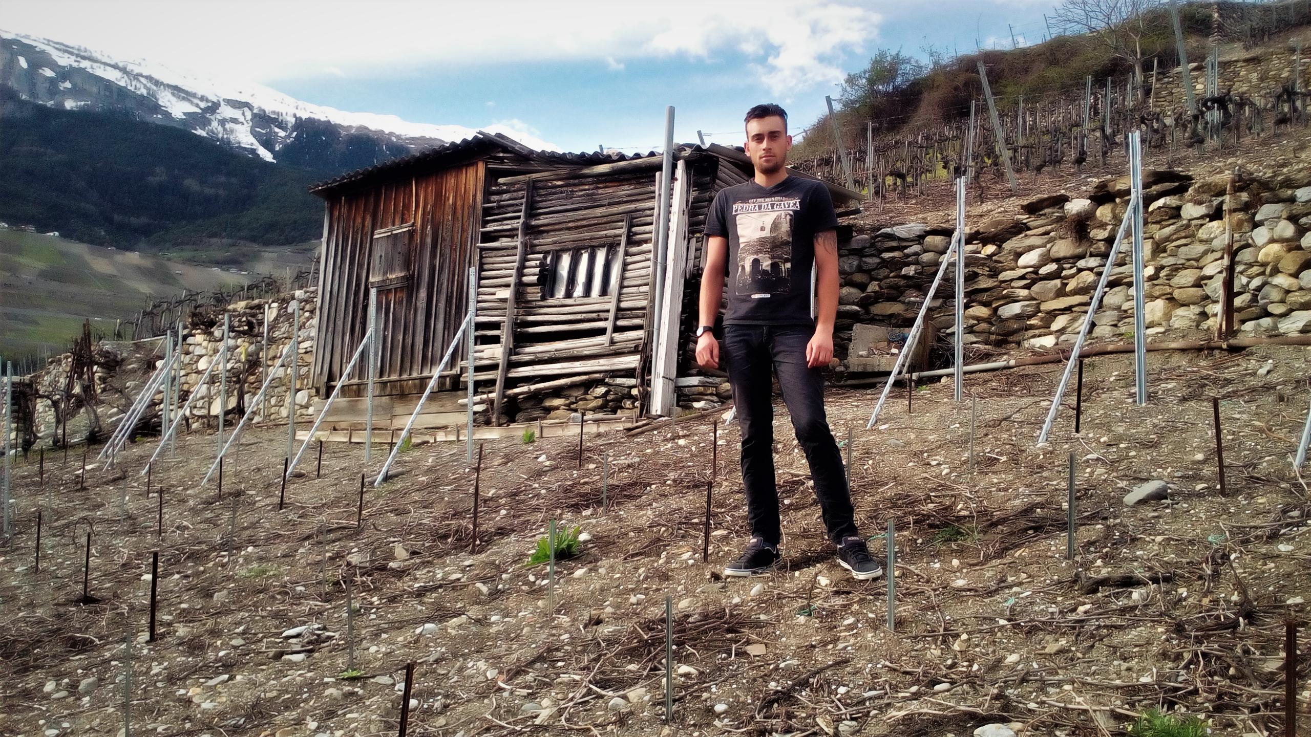 Homem em um campo de plantação