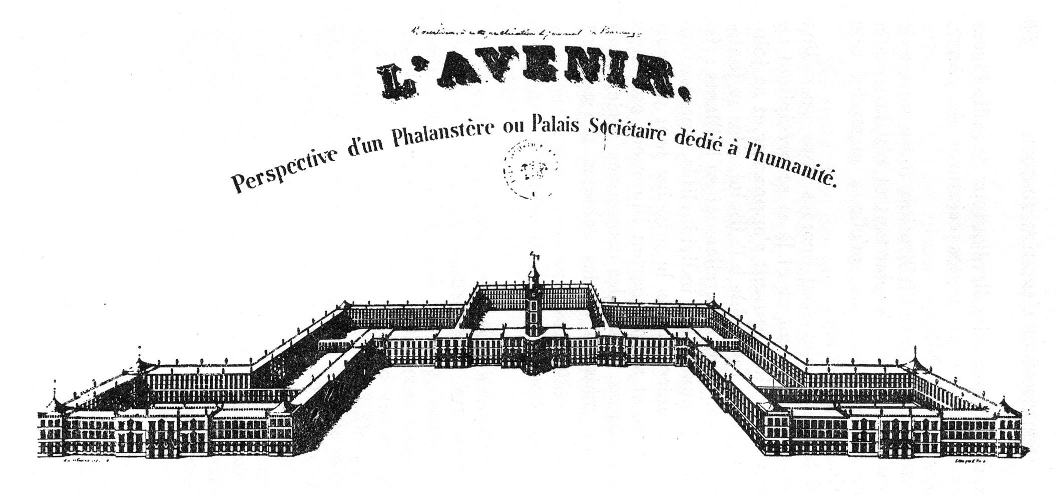 Dibujo de un “falansterio”,