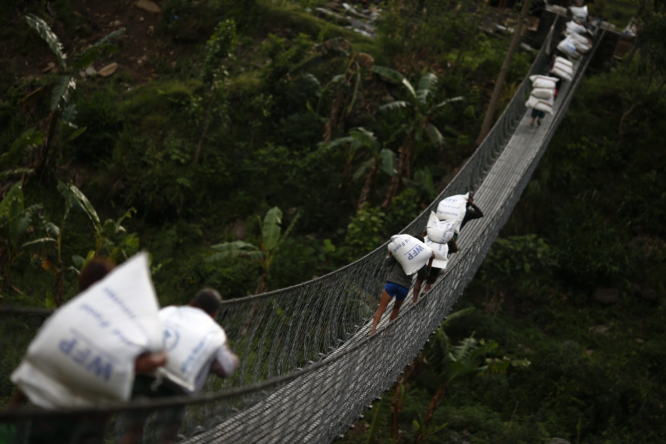 suspension bridge in Nepal