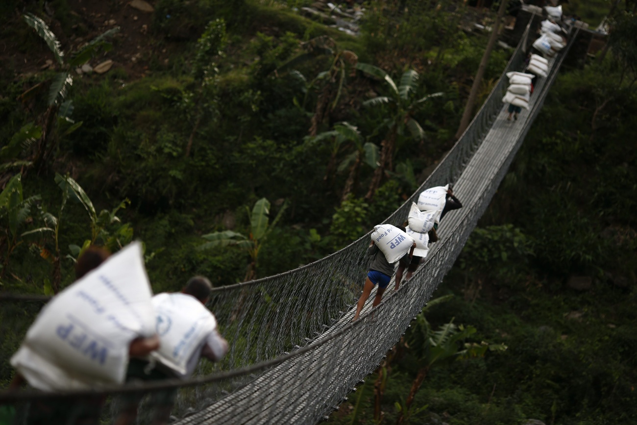 pont suspendu au Népal