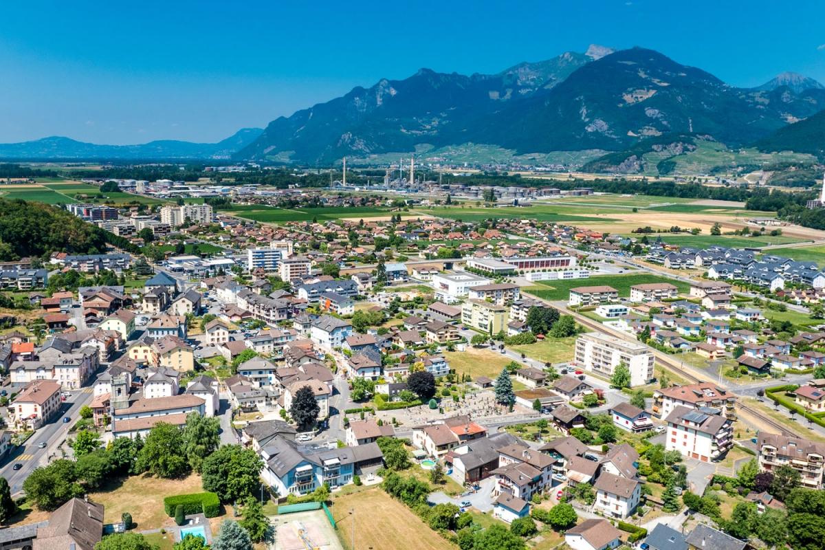 Blick auf Collombey