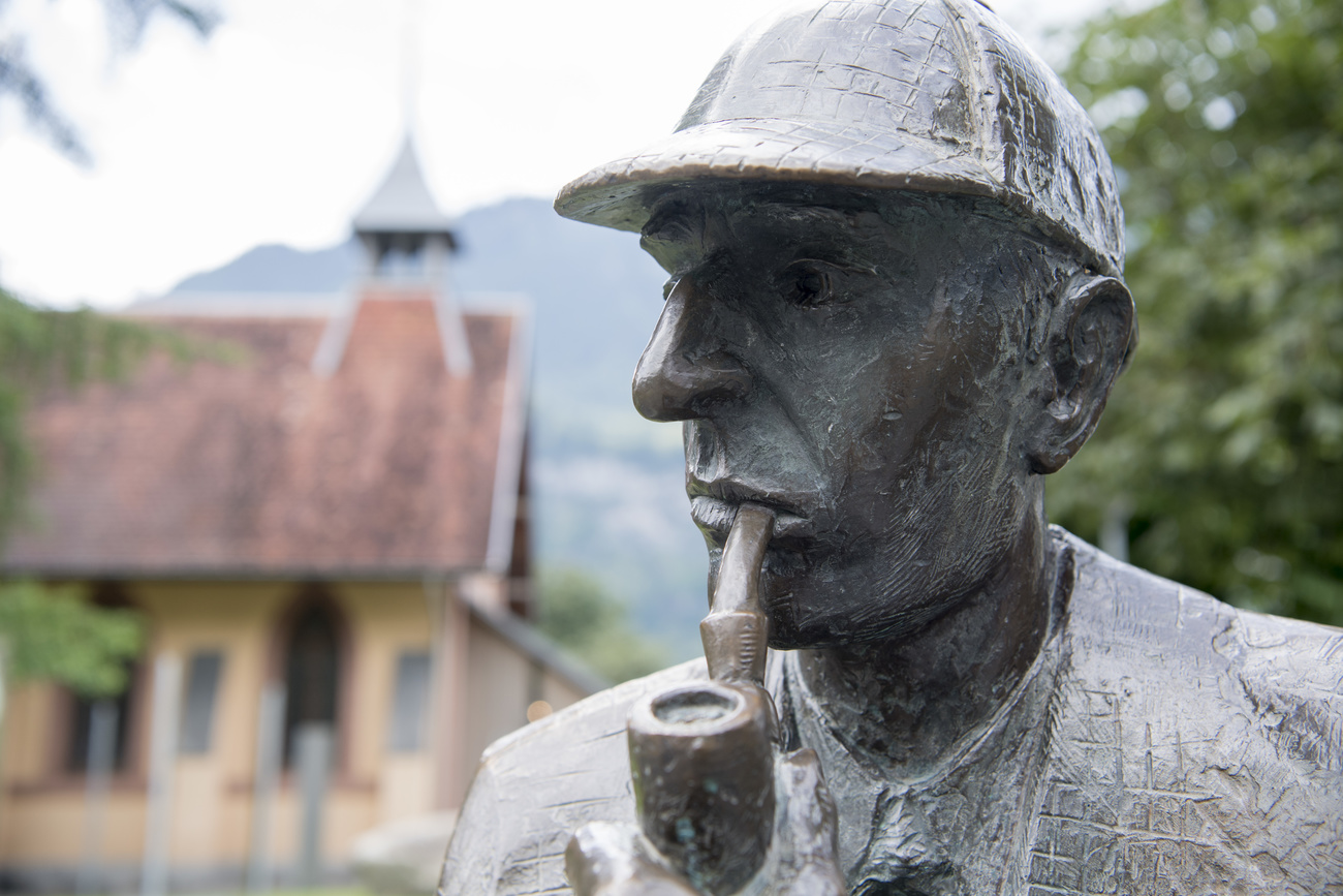 a sherlock holmes statue in switzerland