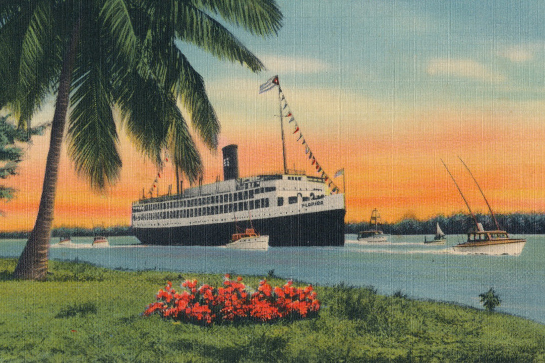 Cruise ship postcard