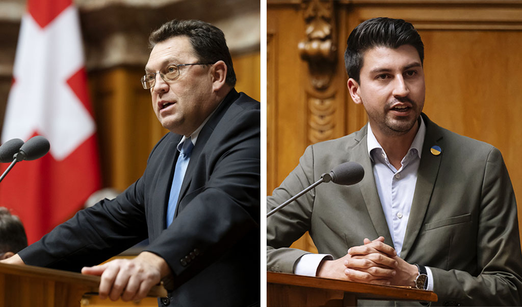 Deux conseillers nationaux à la tribune