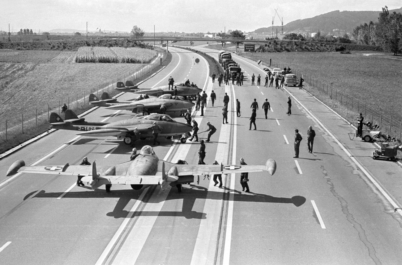 fighter jet on motorway