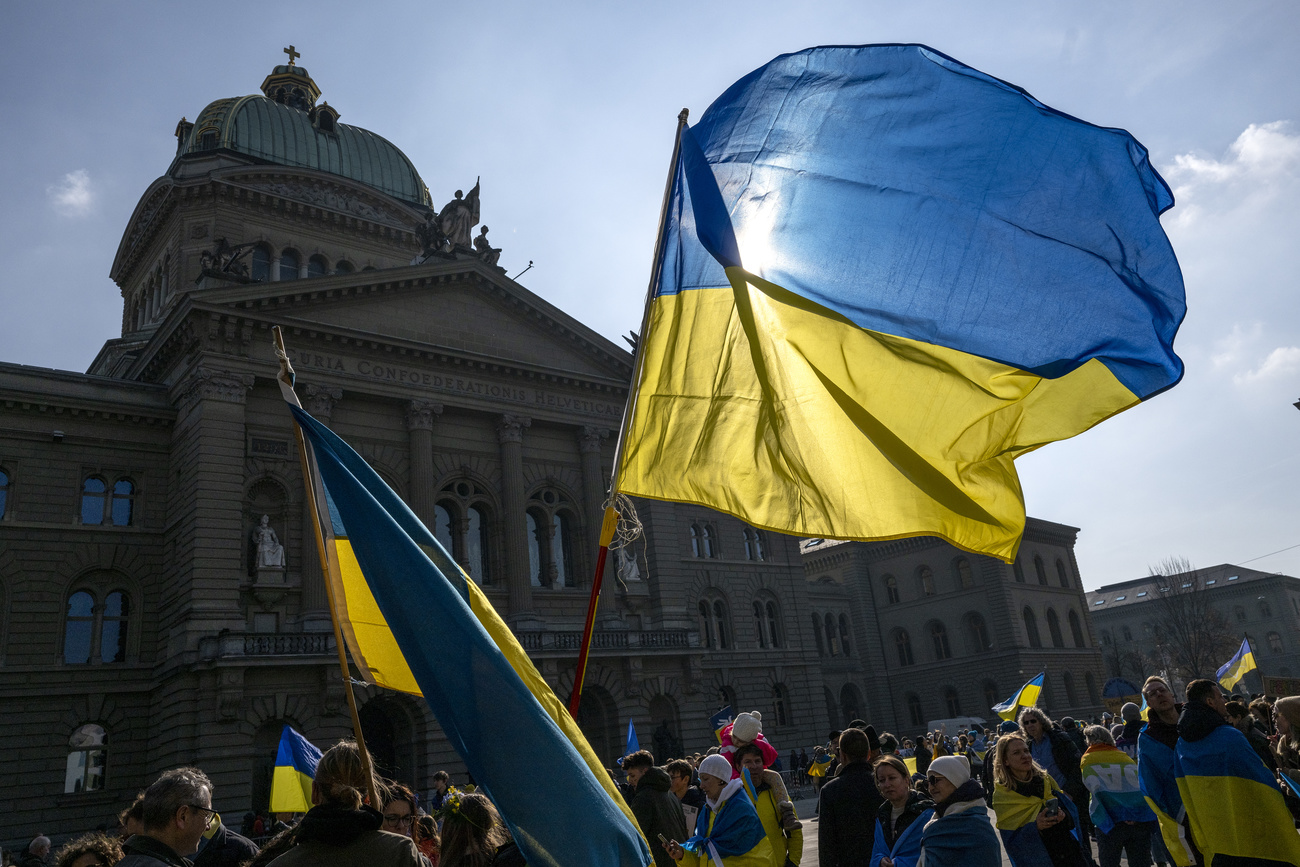 Manifestazione di solidarietà con l Ucraina a Berna, Svizzera, marzo 2023