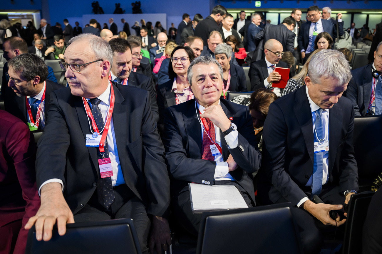 Parmelin, Cassis and Jans at WEF