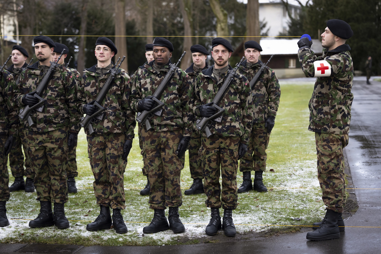 Picture of group of men in Swiss army uniform