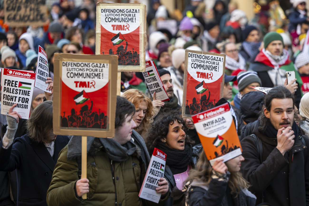 Pro-Palestinian demonstrators in Geneva, January 20, 2024