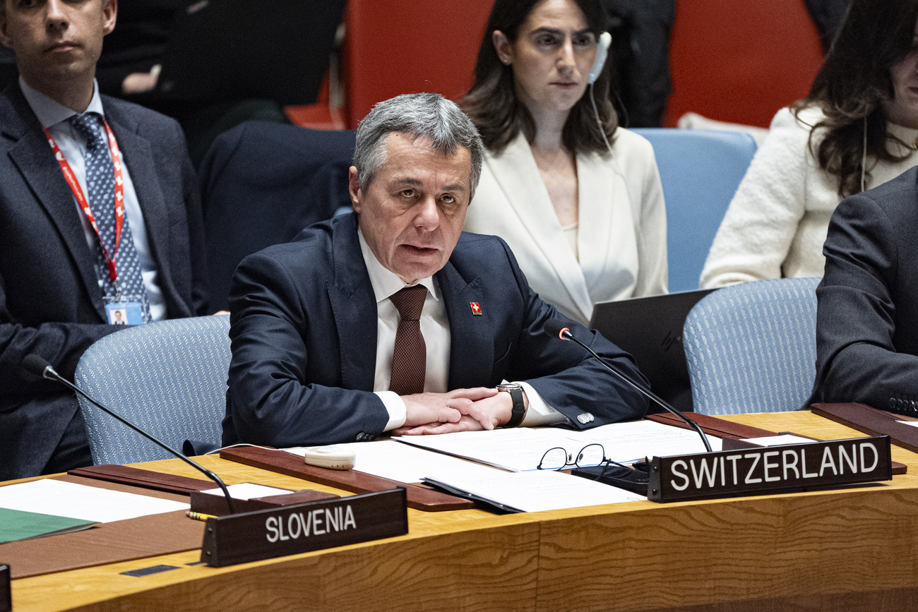وزير الخارجية السويسري إنياتسيو كاسيس في مجلس الأمن التابع للأمم المتحدة في نيويورك
