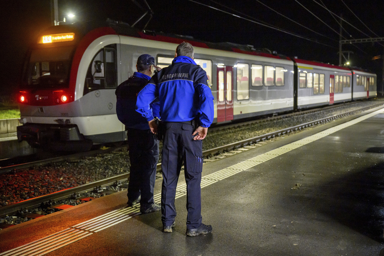 Policía suiza en Yverdon.