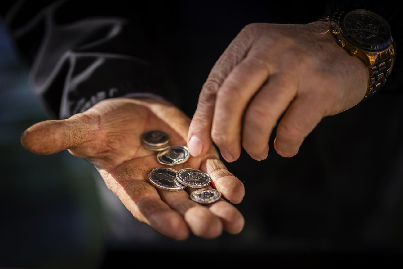 person counting money