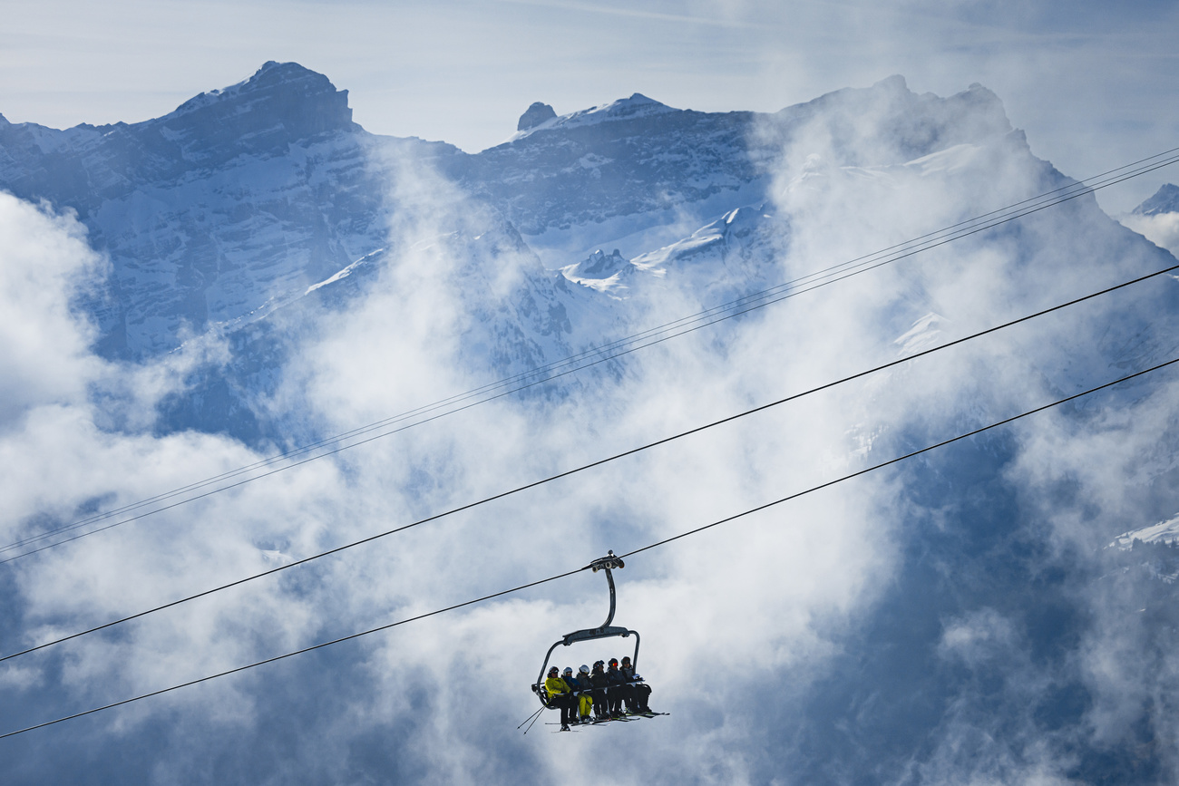 Skiers at Villars.