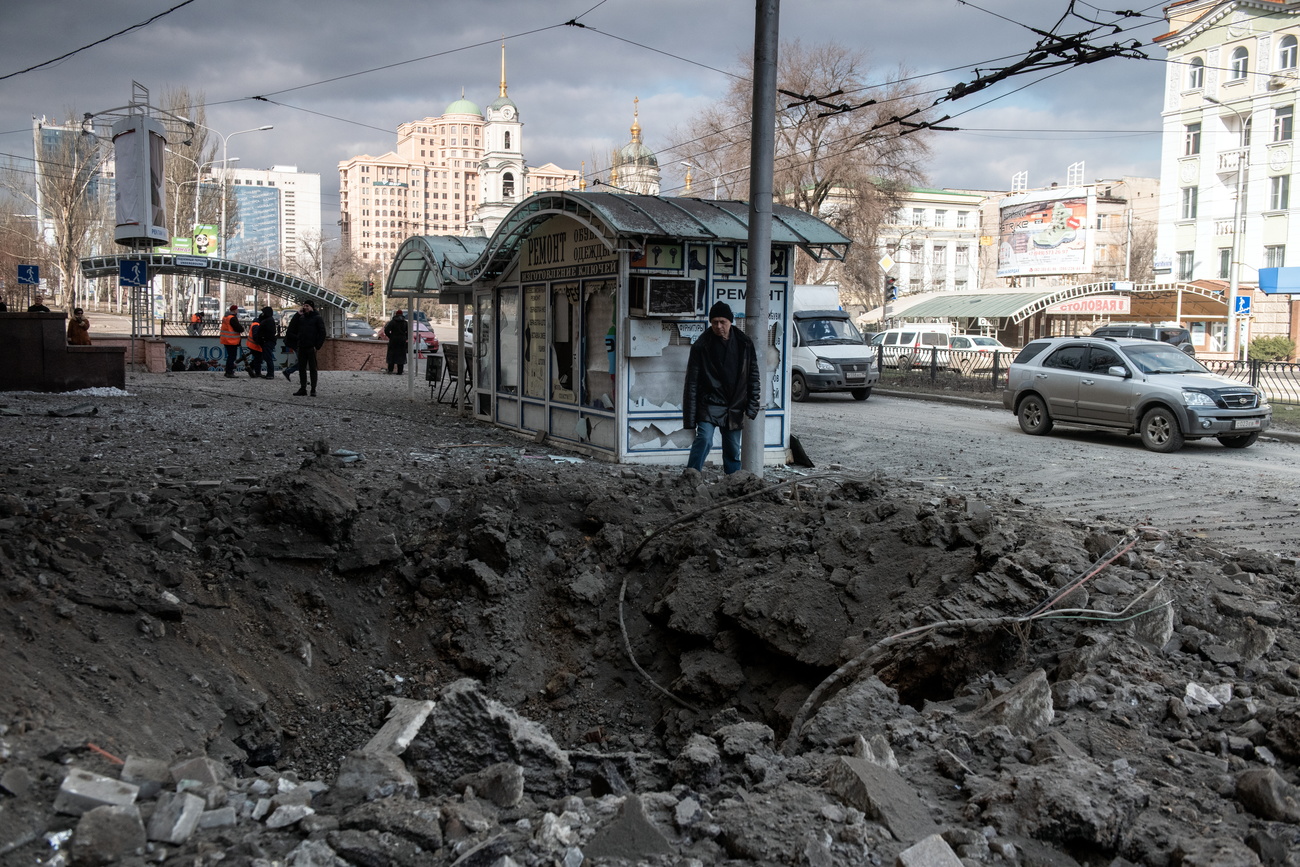 После обстрела в центре Донецка, 20 февраля 2024 г.