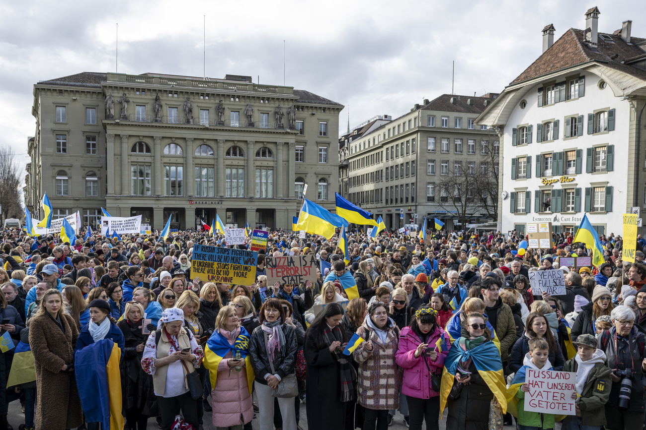 Manifestazioni a Berna per la pace in Ucraina.